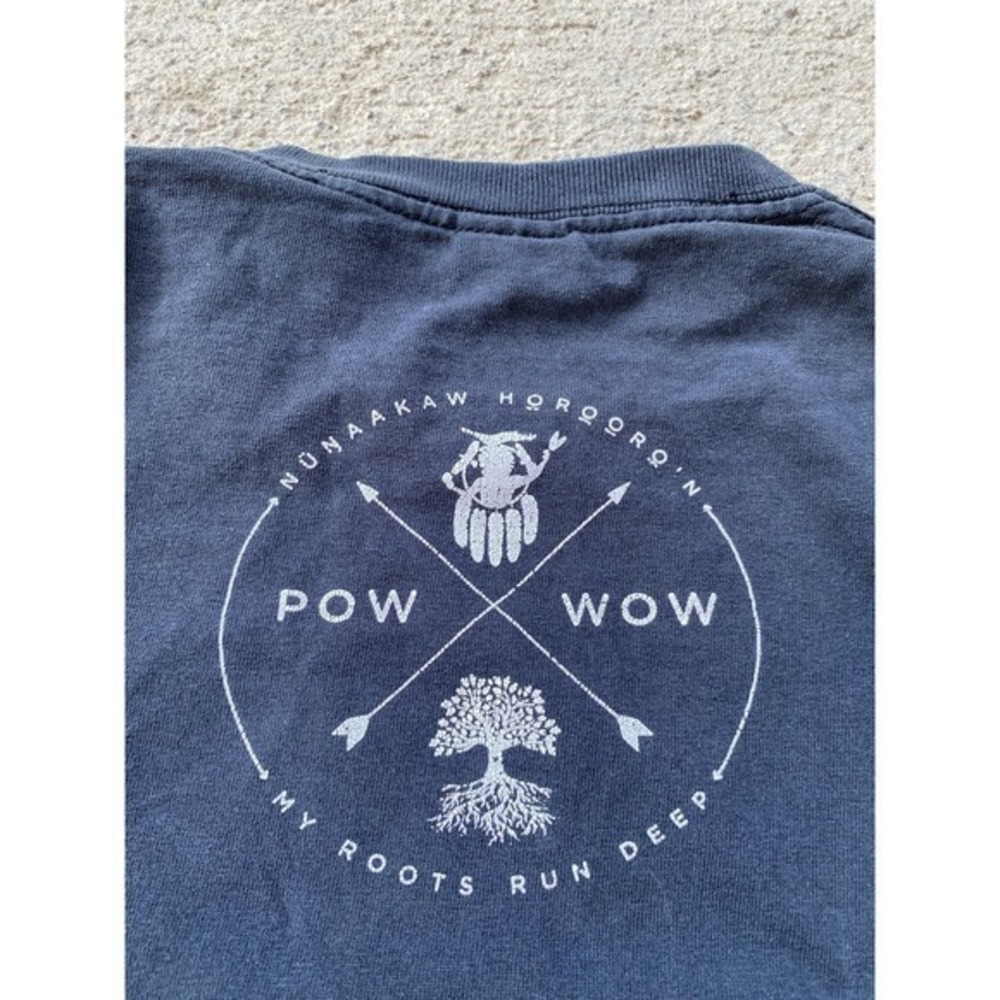 VTG One Beat One Heart Shirt Mens Medium Black Pow Wow Native Graphic Tee Roots - Picture 9 of 9
